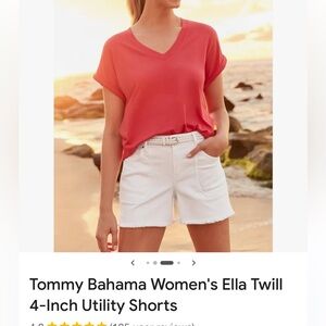 Tommy Bahama White Zip-Front Shorts 4” Inseam